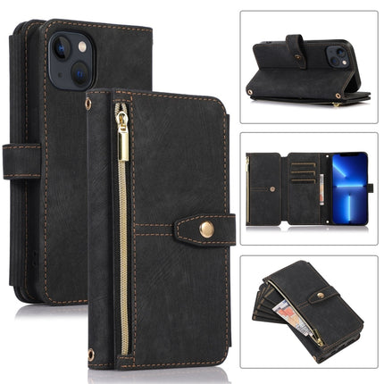 Dream 9-Card Wallet Zipper Bag Leather Phone Case, For iPhone 13, For iPhone 13 Pro, For iPhone 13 Pro Max, For iPhone 12 mini