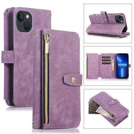 Dream 9-Card Wallet Zipper Bag Leather Phone Case, For iPhone 13, For iPhone 13 Pro, For iPhone 13 Pro Max, For iPhone 12 mini