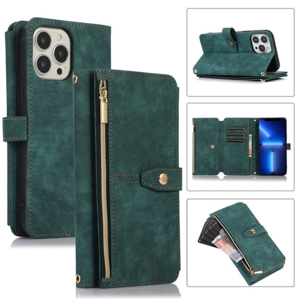Dream 9-Card Wallet Zipper Bag Leather Phone Case, For iPhone 13, For iPhone 13 Pro, For iPhone 13 Pro Max, For iPhone 12 mini