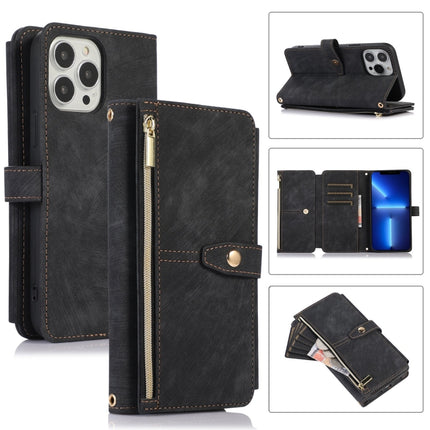 Dream 9-Card Wallet Zipper Bag Leather Phone Case, For iPhone 13, For iPhone 13 Pro, For iPhone 13 Pro Max, For iPhone 12 mini