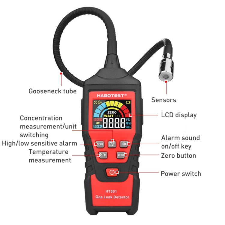 HABOTEST HT601B Combustible Gas Detector Thousand Battery Model with Numerical Display, HT601B