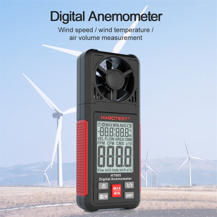 HABOTEST HT605 Portable Intelligent Digital Display Handheld Wind Speed Tester, HT605