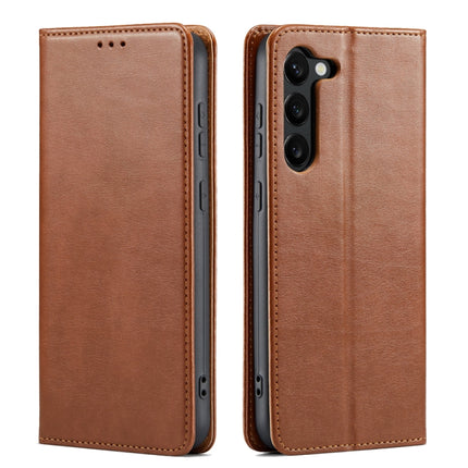 Fierre Shann PU Genuine Leather Texture Leather Phone Case, For Samsung Galaxy S23+ 5G, For Samsung Galaxy S23 Ultra 5G