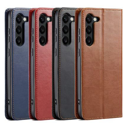 Fierre Shann PU Genuine Leather Texture Leather Phone Case, For Samsung Galaxy S23+ 5G, For Samsung Galaxy S23 Ultra 5G