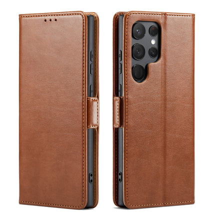 Fierre Shann PU Genuine Leather Texture Leather Phone Case, For Samsung Galaxy S23+ 5G, For Samsung Galaxy S23 Ultra 5G