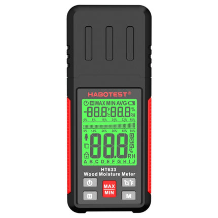 HABOTEST HT633 Portable Multifunctional Digital Display Wood Moisture Detector, HT633