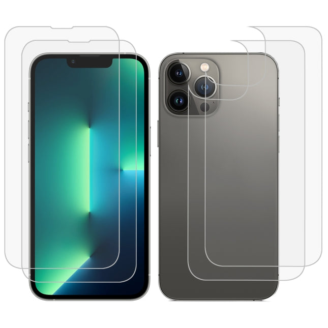 2pcs Front And 2pcs Back 9H 2.5D Tempered Glass Film Set, For iPhone 13 mini, For iPhone 13, For iPhone 13 Pro, For iPhone 13 Pro Max, For iPhone 12 mini, For iPhone 12, For iPhone 12 Pro, For iPhone 12 Pro Max