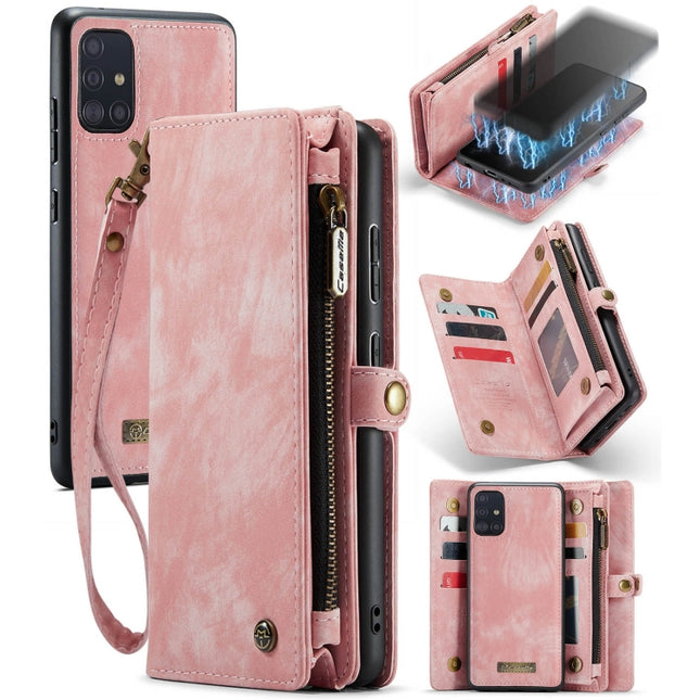 CaseMe Detachable Multifunctional Horizontal Flip Leather Case, with Card Slot & Holder & Zipper Wallet & Photo Frame, For Samsung Galaxy A51, For Galaxy A71