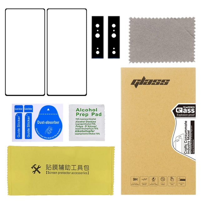 2pcs Full Glue Tempered Glass Full Film with 2pcs Aluminum Lens Film Set, For Google Pixel 7, For Google Pixel 7 Pro