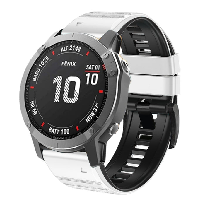 Two-Color Silicone Watch Band, For Garmin Fenix 7X / 6X / 5X 26mm
