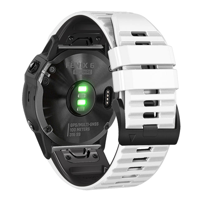 Two-Color Silicone Watch Band, For Garmin Fenix 7X / 6X / 5X 26mm