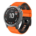 For Garmin Fenix 7X / 6X / 5X 26mm / Orange Black