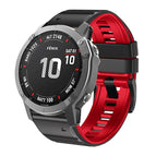 For Garmin Fenix 7X / 6X / 5X 26mm / Black Red
