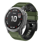 For Garmin Fenix 7X / 6X / 5X 26mm / Army Green + Black