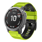 For Garmin Fenix 7X / 6X / 5X 26mm / Lime Green + Black