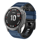For Garmin Fenix 7X / 6X / 5X 26mm / Midnight Blue + Black