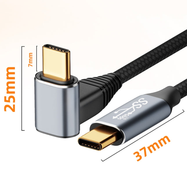 For Steam Deck Gen 100W USB-C/Type-C Male to USB-C/Type-C Female Stereo Curved Extension Cable, 0.5m, 1m, 1.5m, 2m, 3m