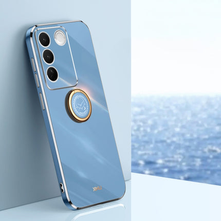 XINLI Straight Edge 6D Electroplate TPU Phone Case with Ring Holder, For vivo S16 Pro, For vivo S16e