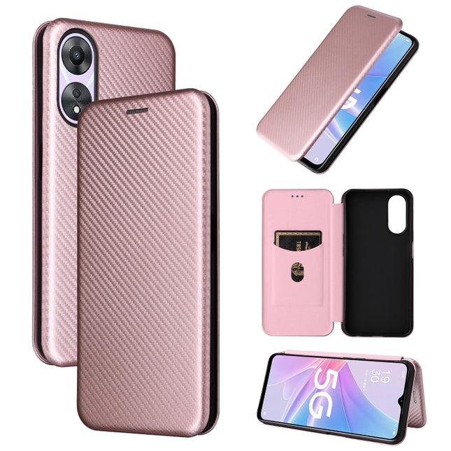 Carbon Fiber Texture Flip Leather Phone Case, For OPPO A58 5G, For Realme 10 4G, For Realme 10 Pro, For Realme GT Neo 3T / GT Neo2 5G