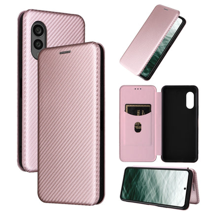Carbon Fiber Texture Flip Leather Phone Case, For vivo X80 Pro 5G, For vivo X90 Pro+ 5G, For Fujitsu Arrows N F-51C, For Google Pixel 7a