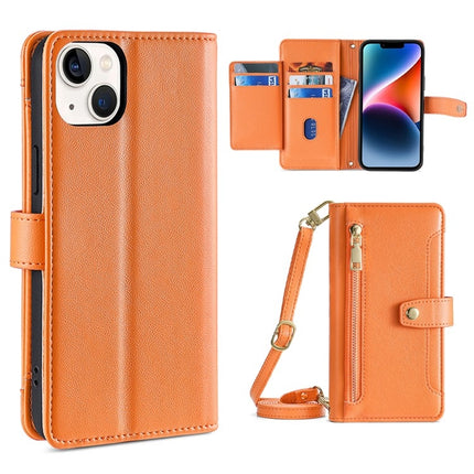 Sheep Texture Cross-body Zipper Wallet Leather Phone Case, For iPhone 14, For iPhone 14 Plus, For iPhone 14 Pro, For iPhone 14 Pro Max