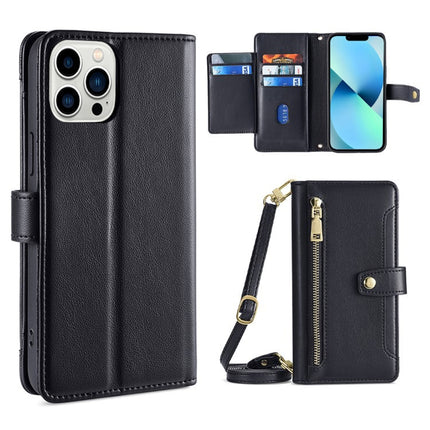 Sheep Texture Cross-body Zipper Wallet Leather Phone Case, For iPhone 13 mini, For iPhone 13, For iPhone 13 Pro, For iPhone 13 Pro Max