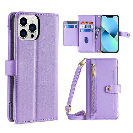 Sheep Texture Cross-body Zipper Wallet Leather Phone Case, For iPhone 13 mini, For iPhone 13, For iPhone 13 Pro, For iPhone 13 Pro Max