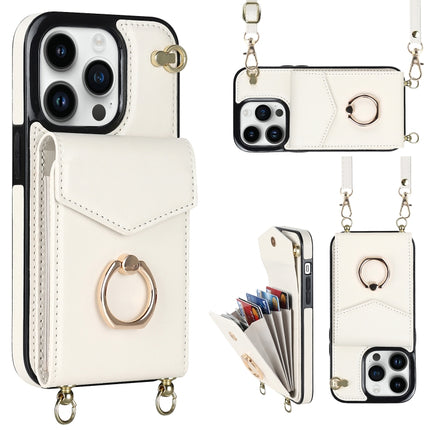 Ring Holder RFID Card Slot Phone Case with Long Lanyard, For iPhone 14, For iPhone 14 Plus, For iPhone 14 Pro, For iPhone 14 Pro Max