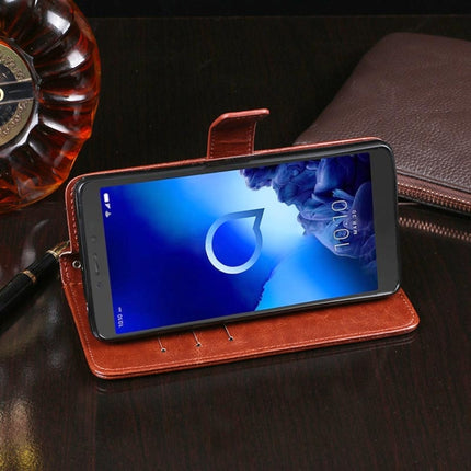idewei Crazy Horse Texture Horizontal Flip Leather Case with Holder & Card Slots & Wallet, For Alcatel 1V 2019 No Fingerprint, For Wiko Y60