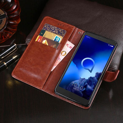 idewei Crazy Horse Texture Horizontal Flip Leather Case with Holder & Card Slots & Wallet, For Alcatel 1V 2019 No Fingerprint, For Wiko Y60