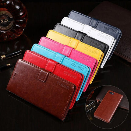 idewei Crazy Horse Texture Horizontal Flip Leather Case with Holder & Card Slots & Wallet, For Alcatel 1V 2019 No Fingerprint, For Wiko Y60