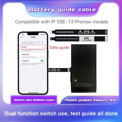 i2C Battery Boot Strap Test Flex Cable, For iPhone 5 SE / 6s / 6 Plus / 6s Plus / 7 / 7 Plus, For iPhone 8 / 8 Plus / X / XR / XS / XS Max / 11 Pro / 11 Pro Max, For iPhone 11 / SE2, For iPhone 12 mini / 12 / 12 Pro / 12 Pro Max / SE3                  ...
