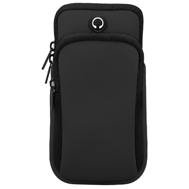 Zipper Double Pocket Multi Function Sports Arm Bag with Earphone Hole