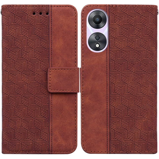 Geometric Embossed Flip Leather Phone Case, For OPPO A58, For Tecno Pova 4 Pro