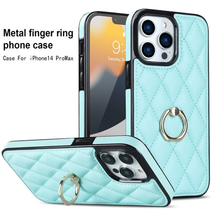 Rhombic PU Leather Phone Case with Ring Holder, For iPhone 13 Pro, For iPhone 13 Pro Max, For iPhone 12 mini