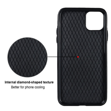 Rhombic PU Leather Phone Case with Ring Holder, For iPhone 11 Pro, For iPhone 11 Pro Max, For iPhone X / XS
