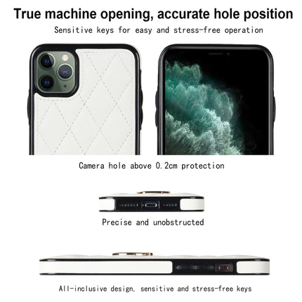 Rhombic PU Leather Phone Case with Ring Holder, For iPhone 11 Pro, For iPhone 11 Pro Max, For iPhone X / XS