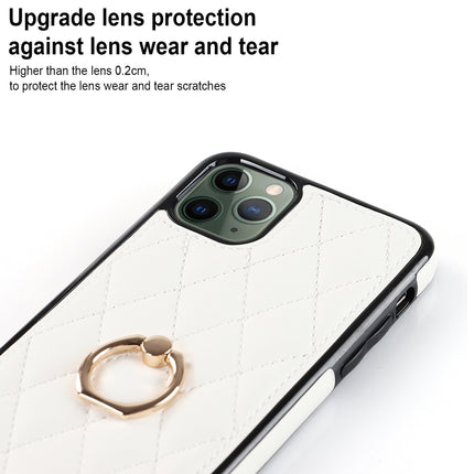 Rhombic PU Leather Phone Case with Ring Holder, For iPhone 11 Pro, For iPhone 11 Pro Max, For iPhone X / XS