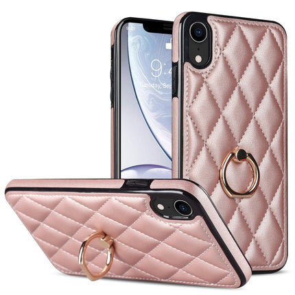 Rhombic PU Leather Phone Case with Ring Holder, For iPhone XR, For iPhone XS Max, For iPhone SE 2020 / SE 2022 / 7 / 8