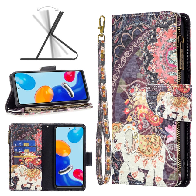 Colored Drawing Pattern Zipper Leather Phone Case, For Xiaomi Redmi Note 12S 4G / Note 11, For Xiaomi Poco F5 5G / Redmi Note 12 Turbo