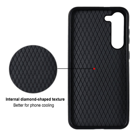 Rhombic PU Leather Phone Case with Ring Holder, For Samsung Galaxy S23 5G, For Samsung Galaxy S23+ 5G, For Samsung Galaxy S23 Ultra 5G