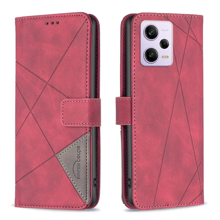 Magnetic Buckle Rhombus Texture Leather Phone Case, For Xiaomi Redmi Note 12 Pro 5G Global, For Xiaomi Redmi Note 12 Global