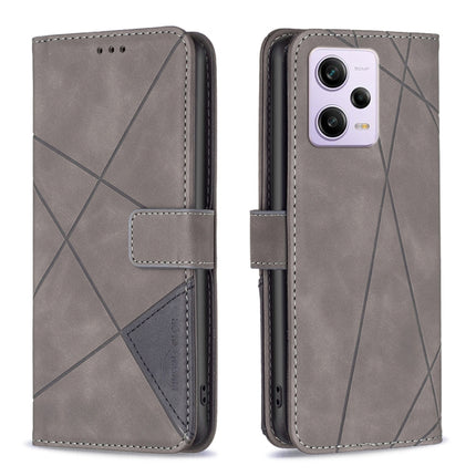Magnetic Buckle Rhombus Texture Leather Phone Case, For Xiaomi Redmi Note 12 Pro 5G Global, For Xiaomi Redmi Note 12 Global