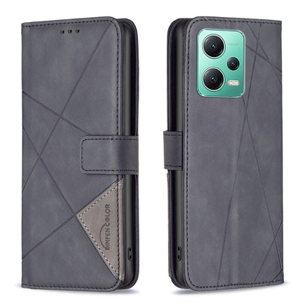 Magnetic Buckle Rhombus Texture Leather Phone Case, For Xiaomi Redmi Note 12 Pro 5G Global, For Xiaomi Redmi Note 12 Global