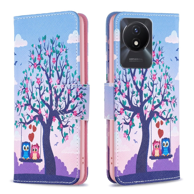 Colored Drawing Pattern Leather Phone Case, For vivo Y02 4G, For Xiaomi Redmi 12C