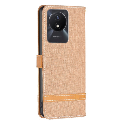 Color Block Denim Texture Leather Phone Case, For vivo Y02 4G, For Xiaomi Redmi 12C