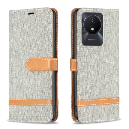Color Block Denim Texture Leather Phone Case, For vivo Y02 4G, For Xiaomi Redmi 12C