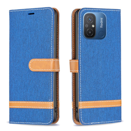 Color Block Denim Texture Leather Phone Case, For vivo Y02 4G, For Xiaomi Redmi 12C