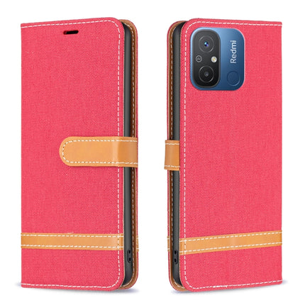 Color Block Denim Texture Leather Phone Case, For vivo Y02 4G, For Xiaomi Redmi 12C
