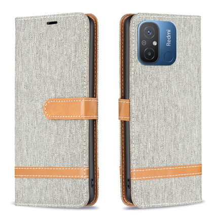 Color Block Denim Texture Leather Phone Case, For vivo Y02 4G, For Xiaomi Redmi 12C